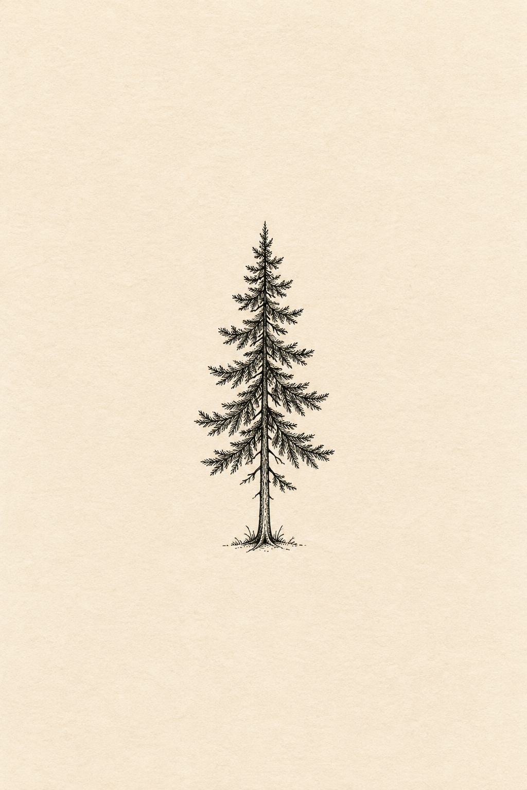 Tiny pine tree small nature tattoo idea