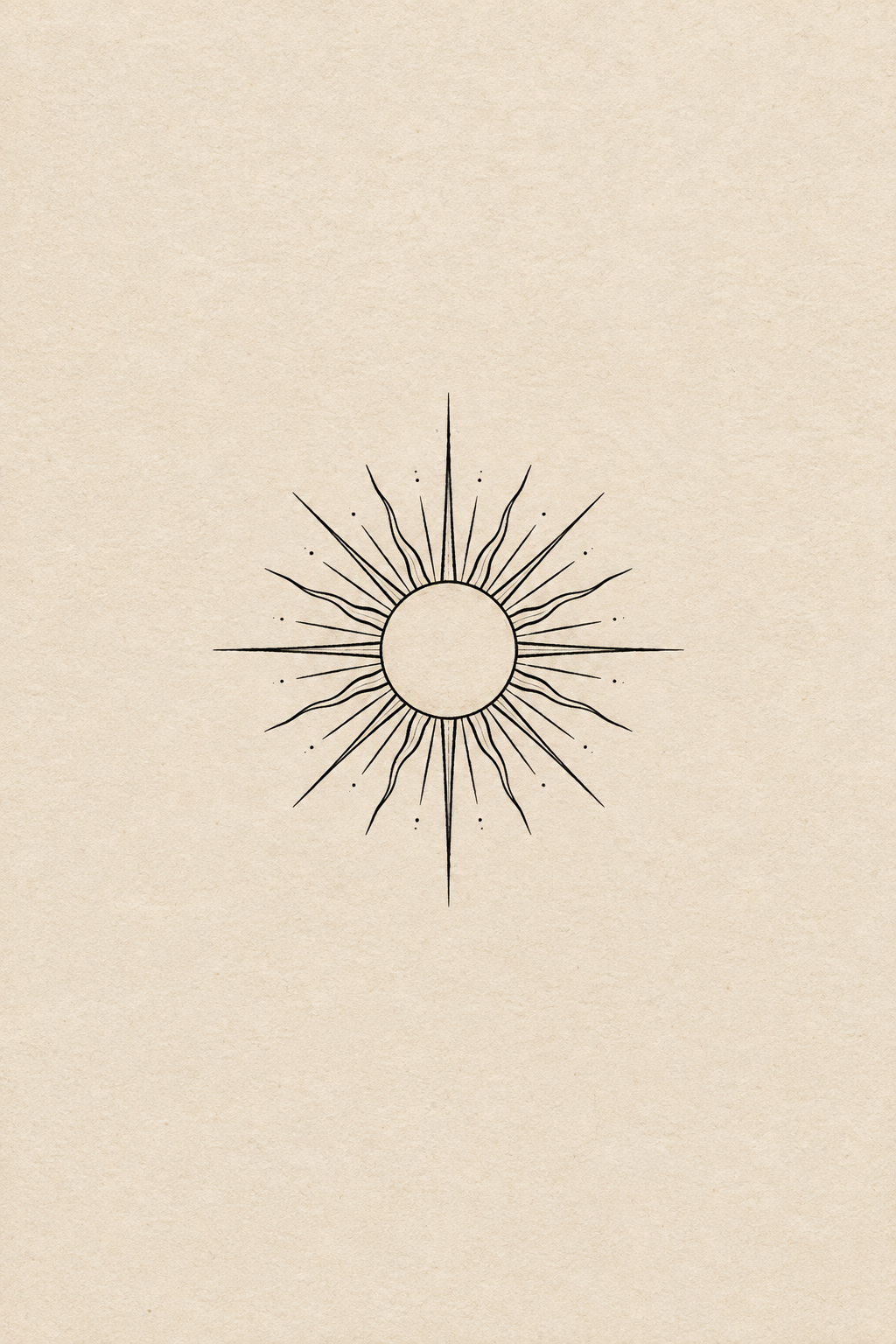 Small sunburst small nature tattoo idea