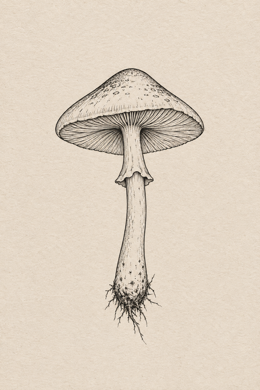 Minimal mushroom small nature tattoo idea