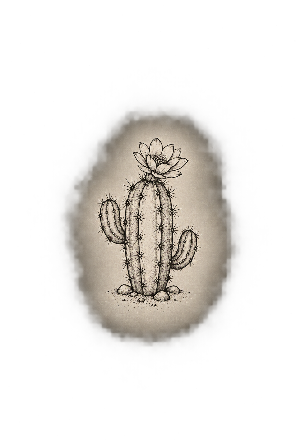 Tiny cactus small nature tattoo idea