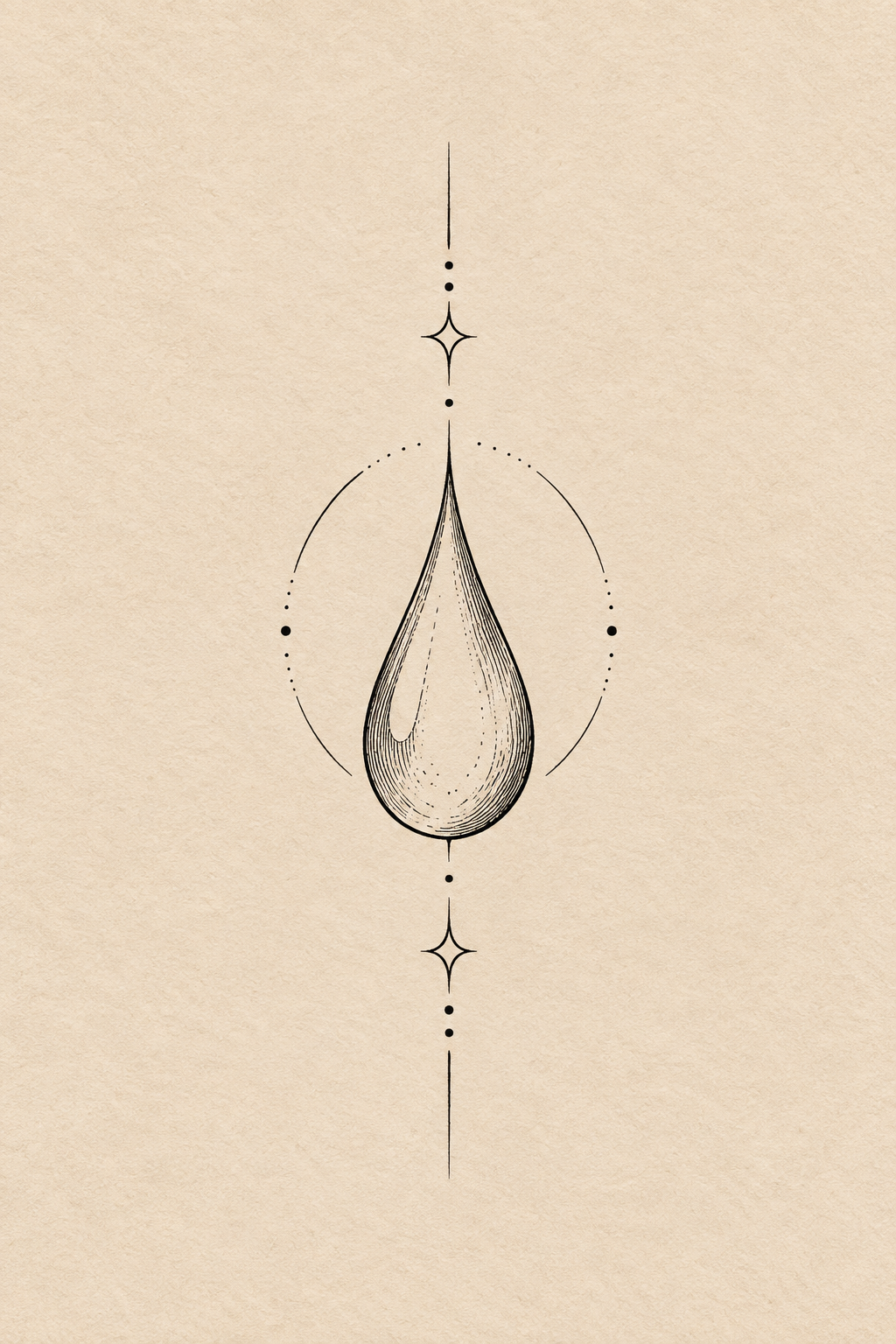 Minimal raindrop small nature tattoo idea