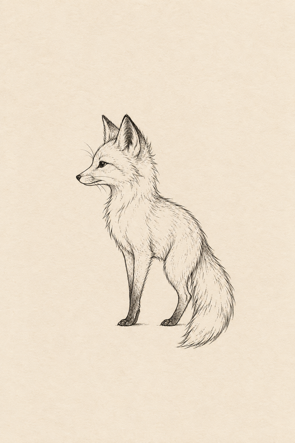 Tiny fox profile small nature tattoo idea