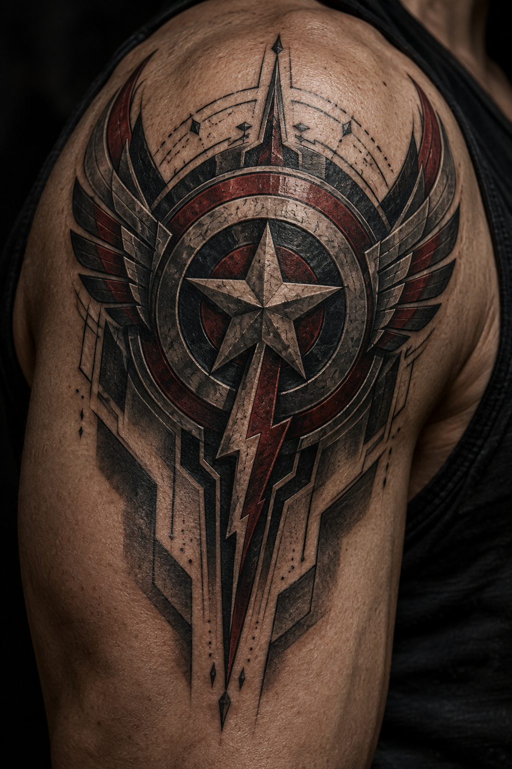 Avengers tattoo design 3 featuring superhero-inspired ink