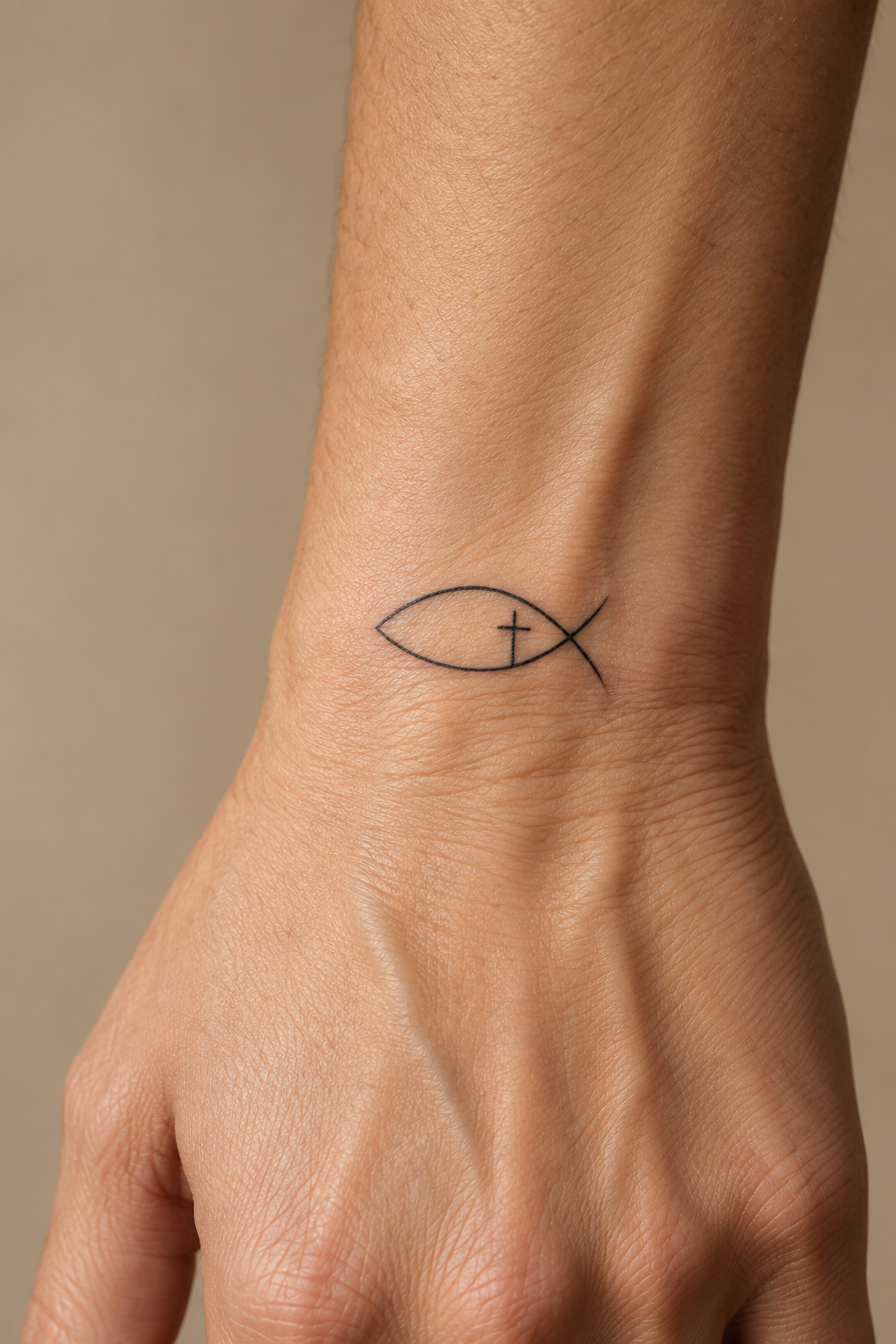 Cross and Rays Christian hand and wrist tattoo idea