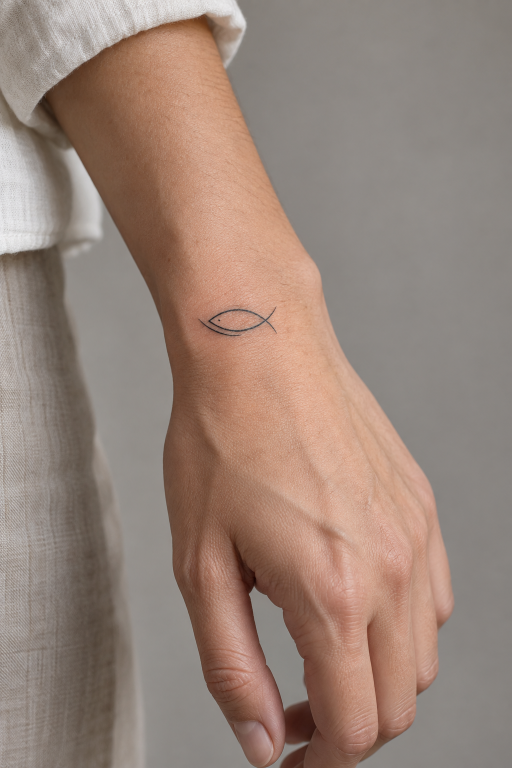 Alpha and Omega Christian hand and wrist tattoo idea