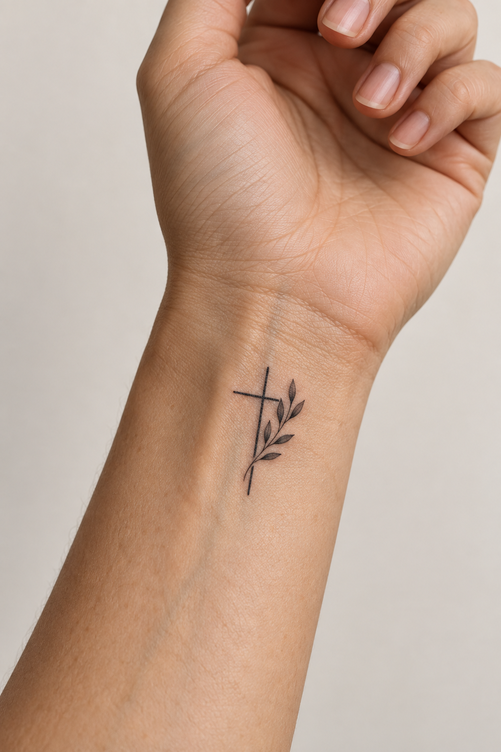 Rosary Motif Christian hand and wrist tattoo idea