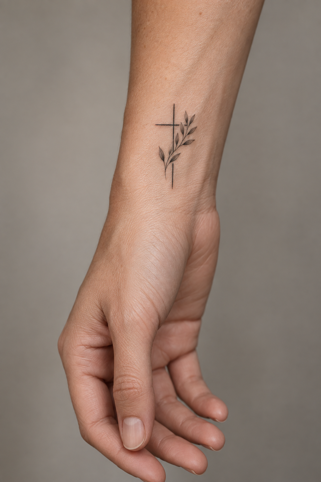 Minimal Scripture Mark Christian hand and wrist tattoo idea
