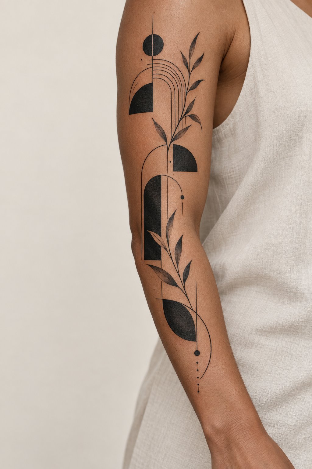 Bold Blackwork outer forearm tattoo idea for men