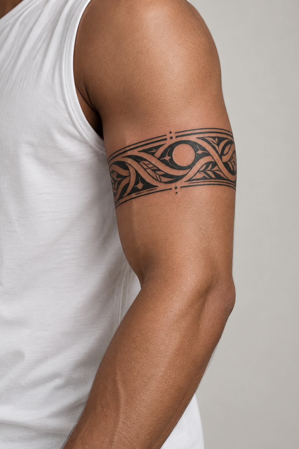 Tribal Band outer forearm tattoo idea for men