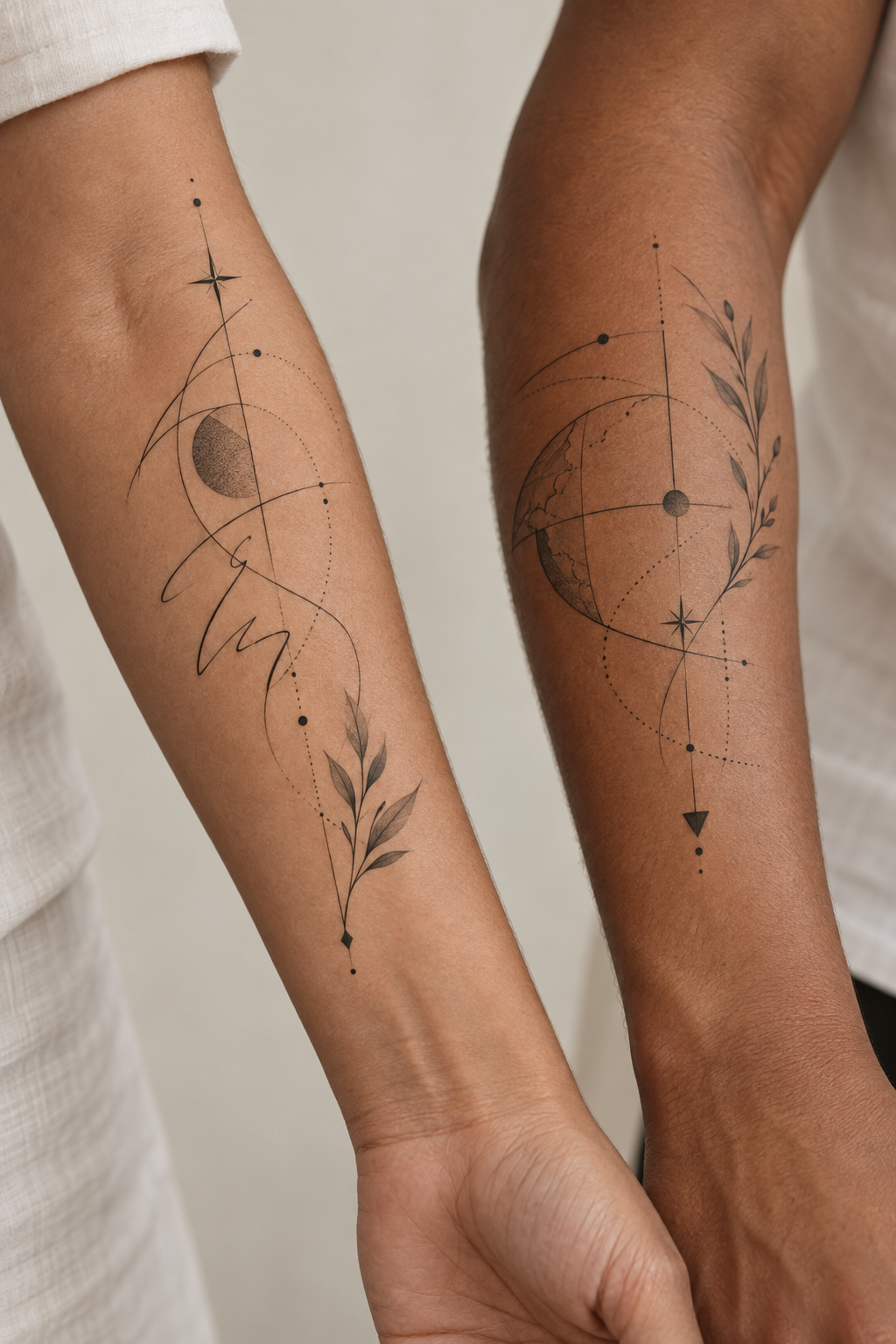 Script and Coordinates outer forearm tattoo idea for men