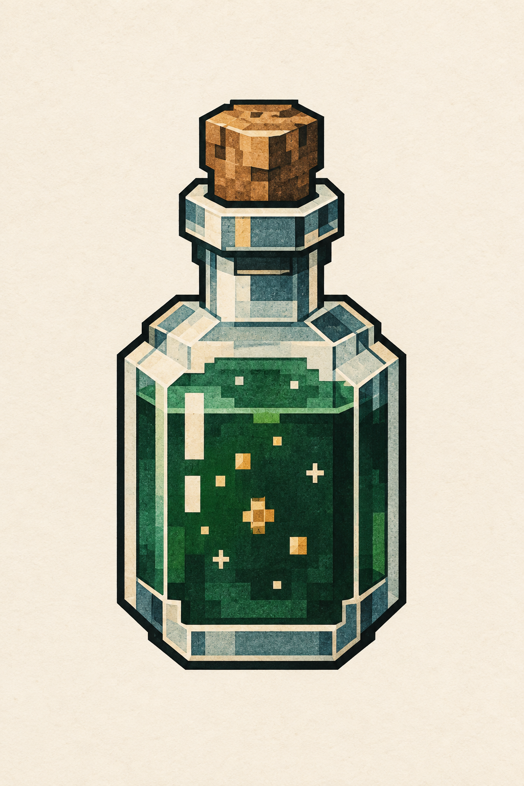 Blocky Potion Bottle pixel art tattoo style