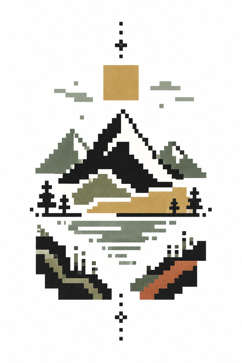 Mini Pixel Landscape pixel art tattoo style