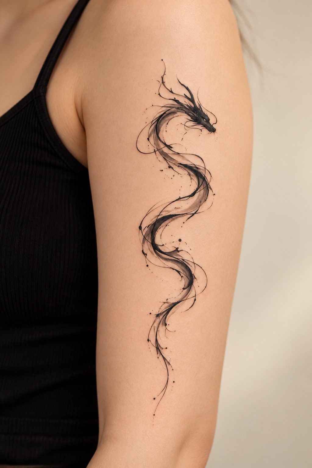 Abstract Sketch Dragon Tattoo abstract dragon tattoo idea