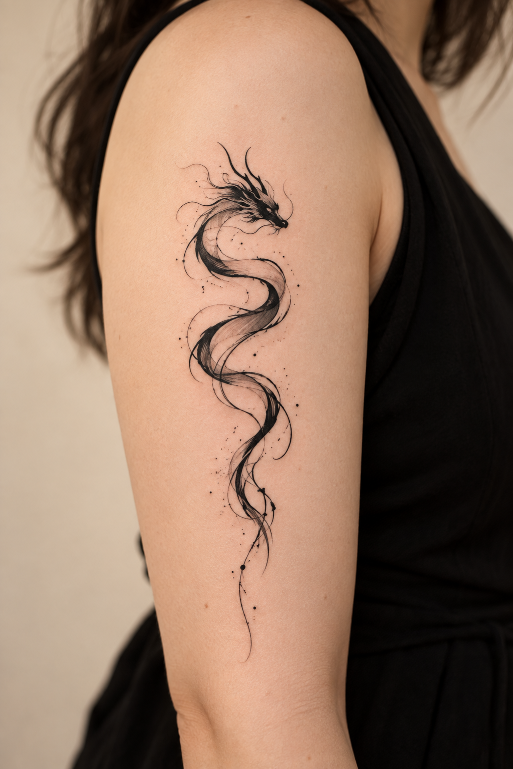 Abstract Design on Side Body abstract dragon tattoo idea