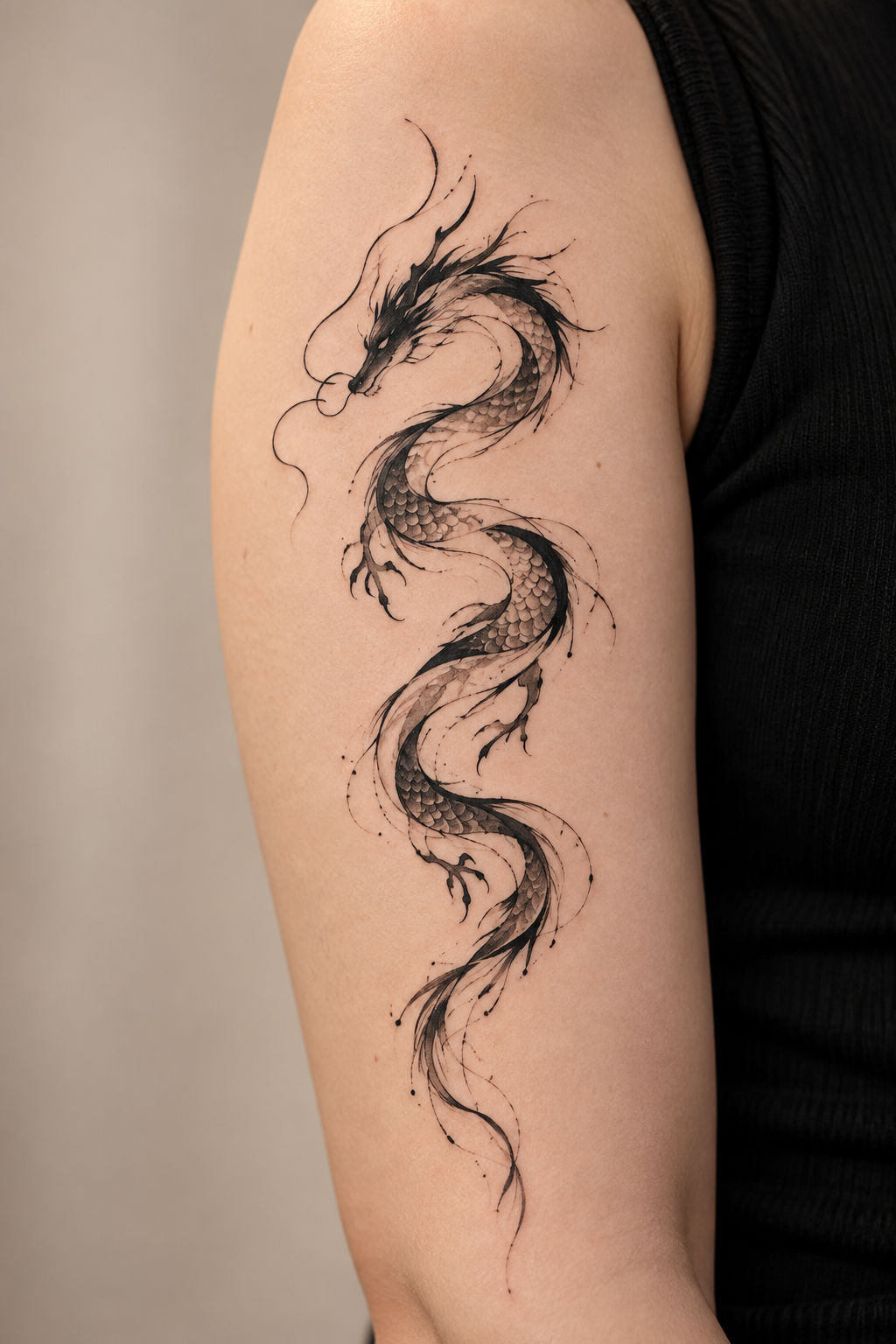 Scaled Abstract Dragon Art abstract dragon tattoo idea