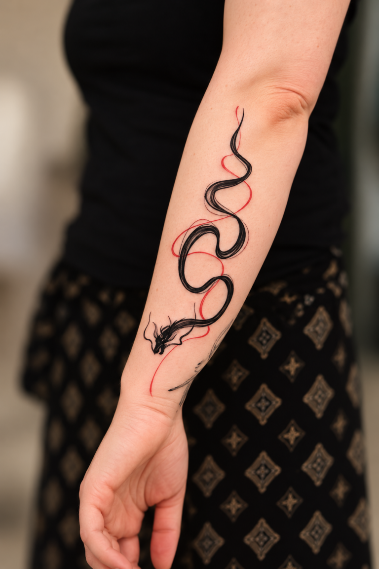 Abstract dragon tattoo ideas featured design