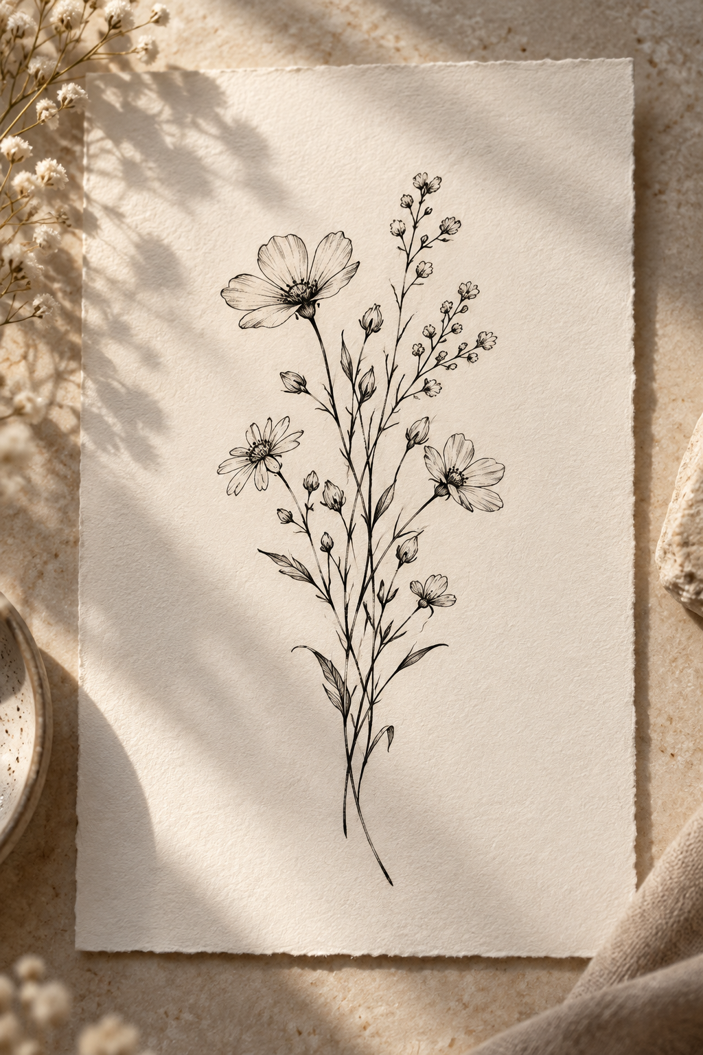 Whimsical Wildflower small flower tattoo ideas