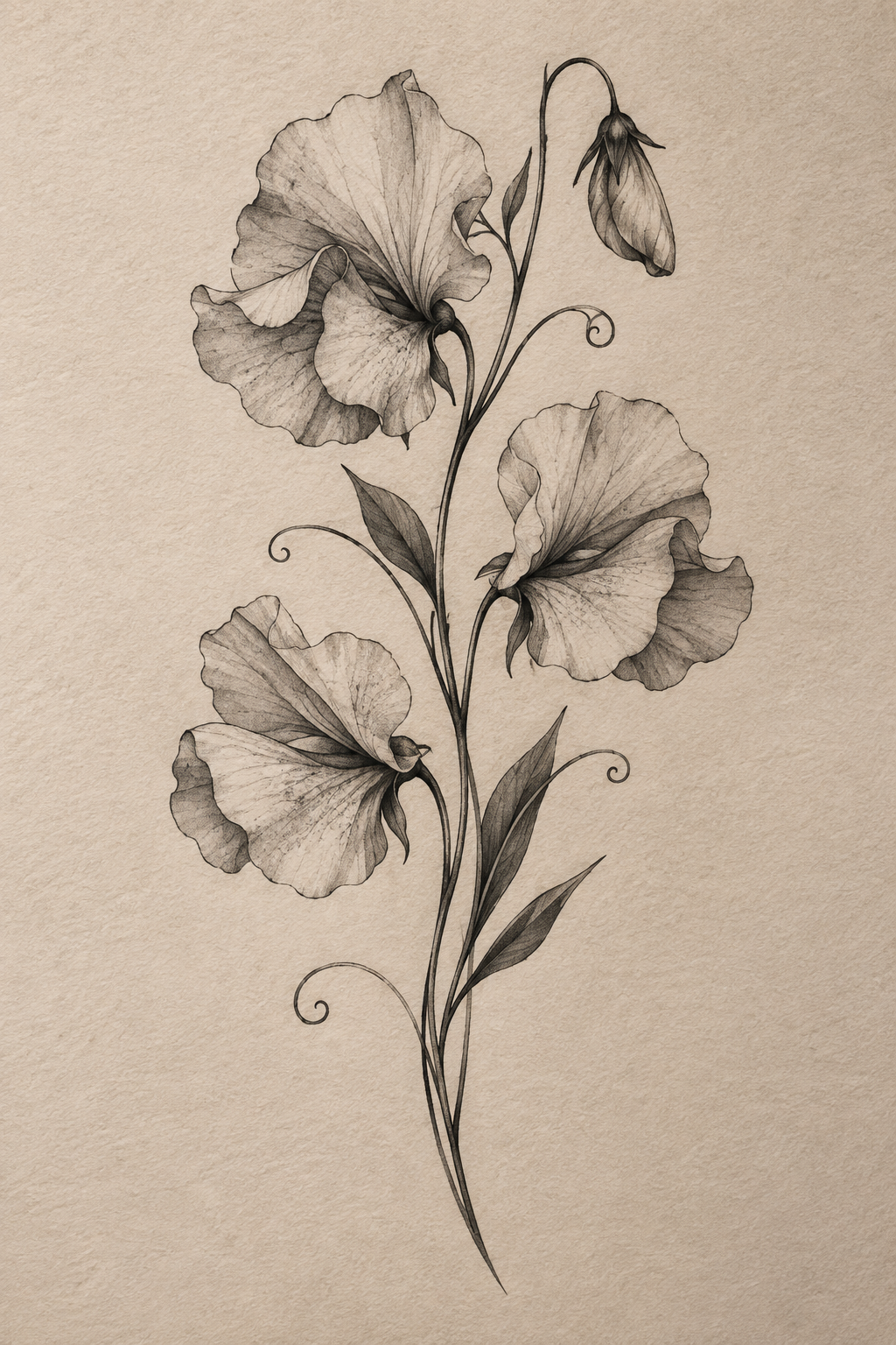 Sweet Pea small flower tattoo ideas