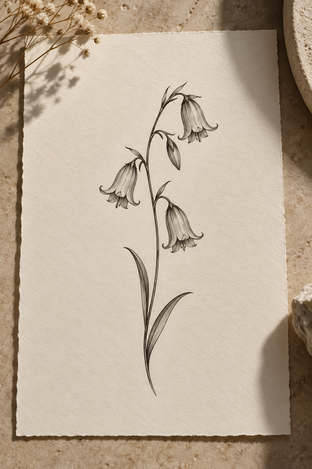 Soft Bluebell small flower tattoo ideas