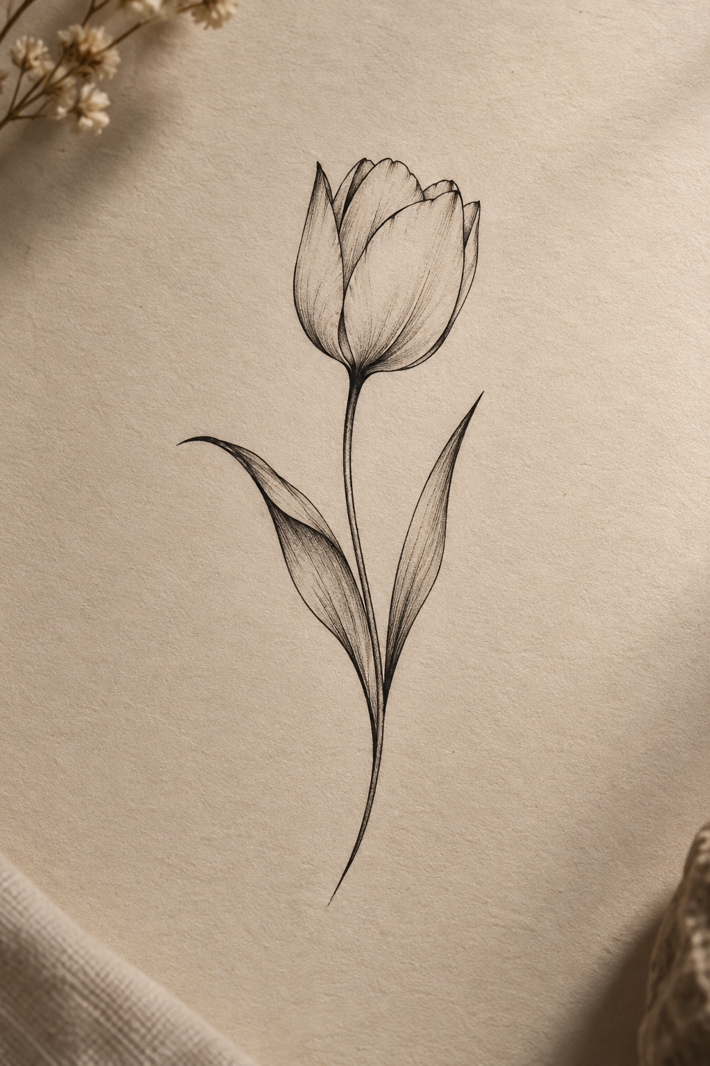 Timeless Tulip small flower tattoo ideas