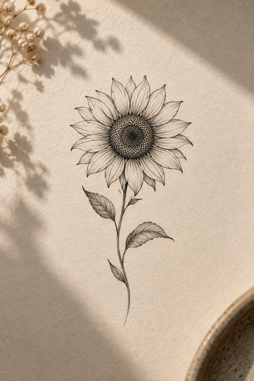 Simple Sunflower small flower tattoo ideas