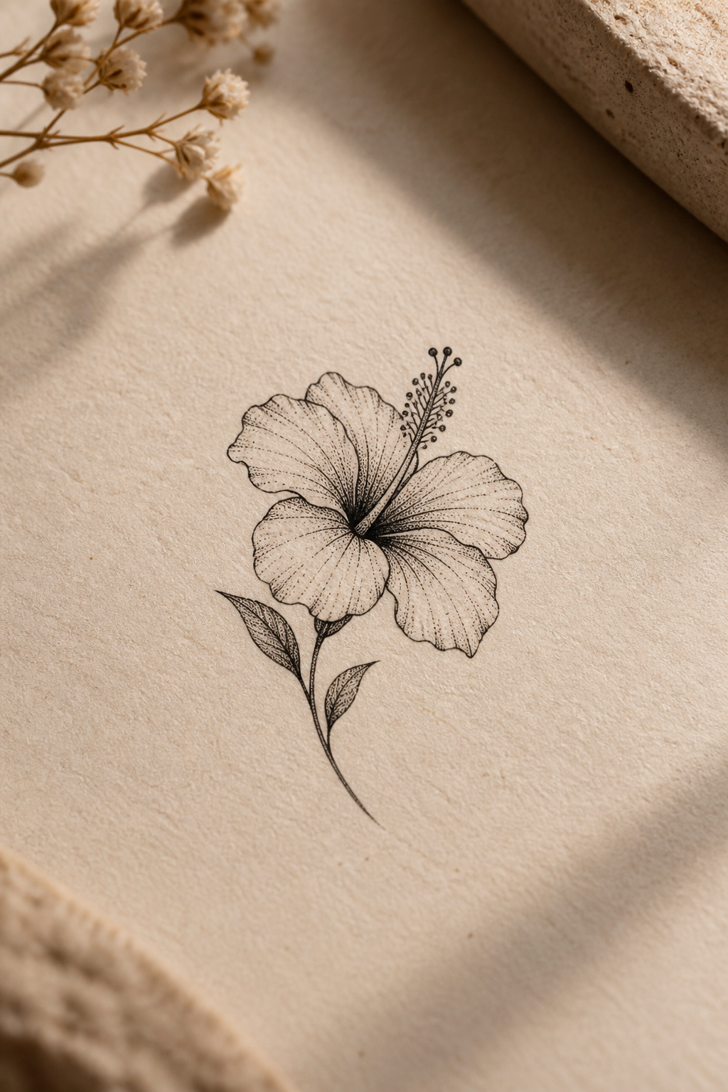 Tiny Hibiscus small flower tattoo ideas