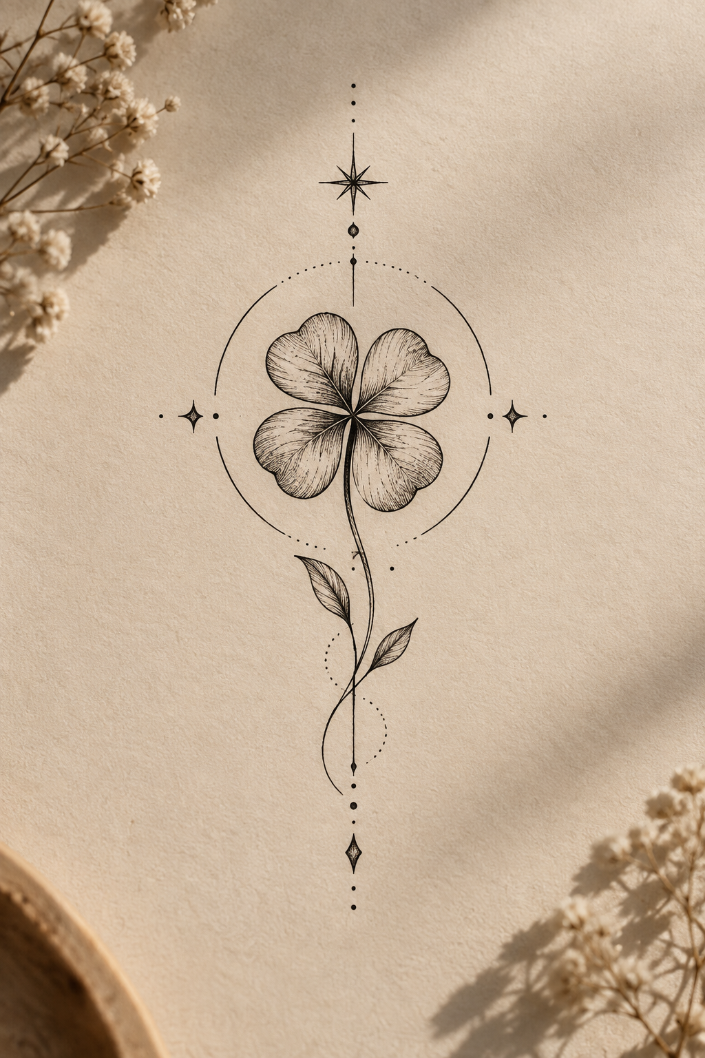 Minimalist Clover small flower tattoo ideas