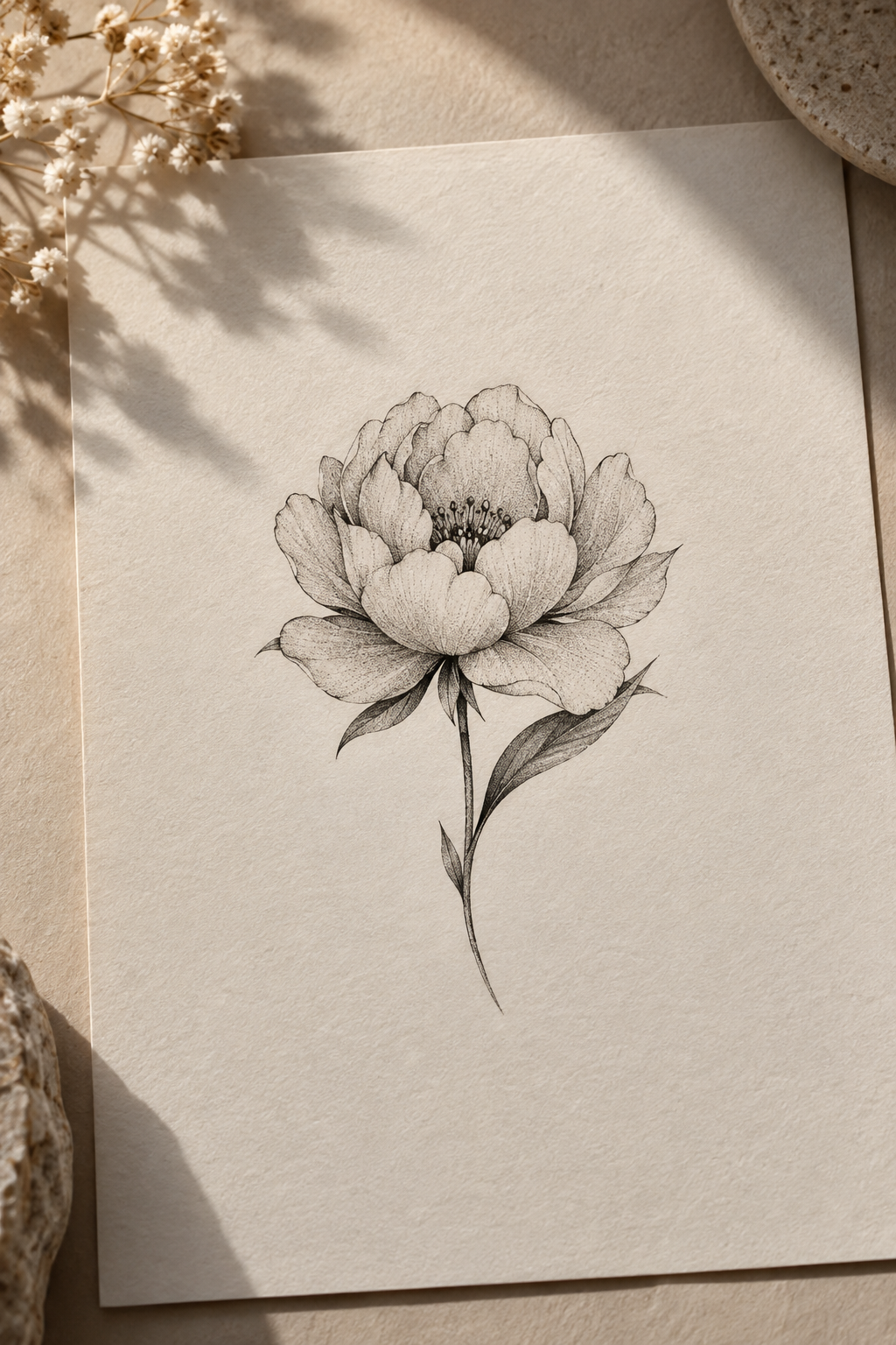 Sweet Peony small flower tattoo ideas