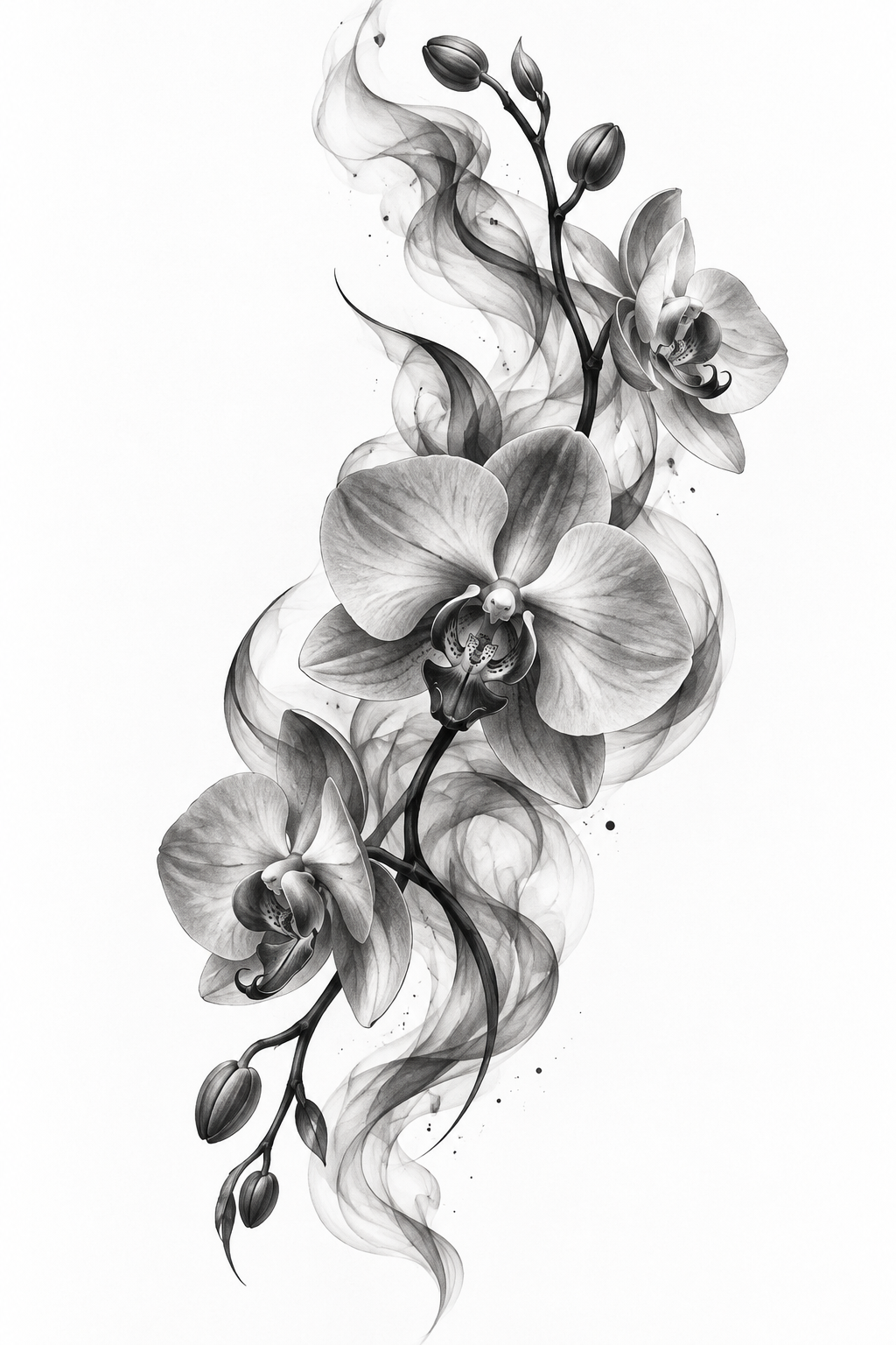 Smoky Orchid female hip tattoo idea