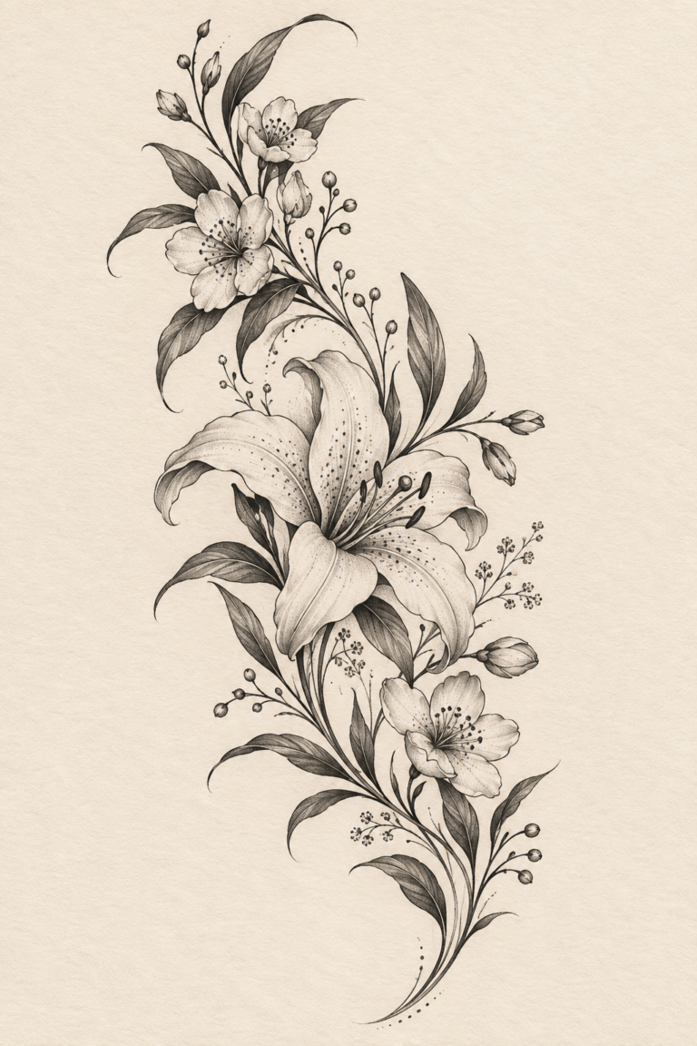 female hip tattoos featured floral concept