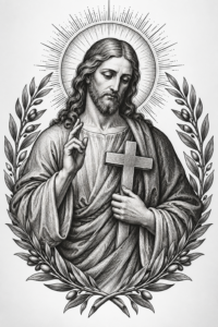 engraving style Christian tattoos for men featured concept