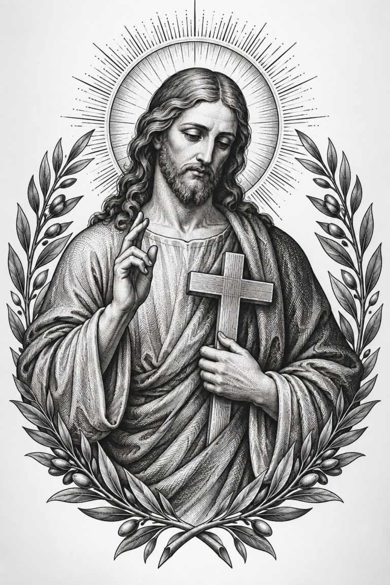 engraving style Christian tattoos for men featured concept