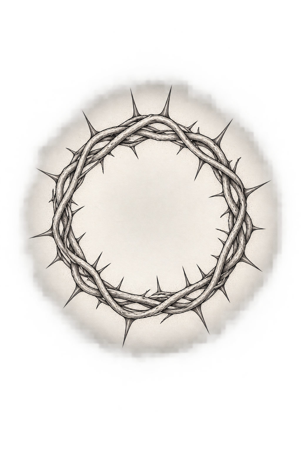 crown of thorns tattoos for men: Fine-line crown of thorns
