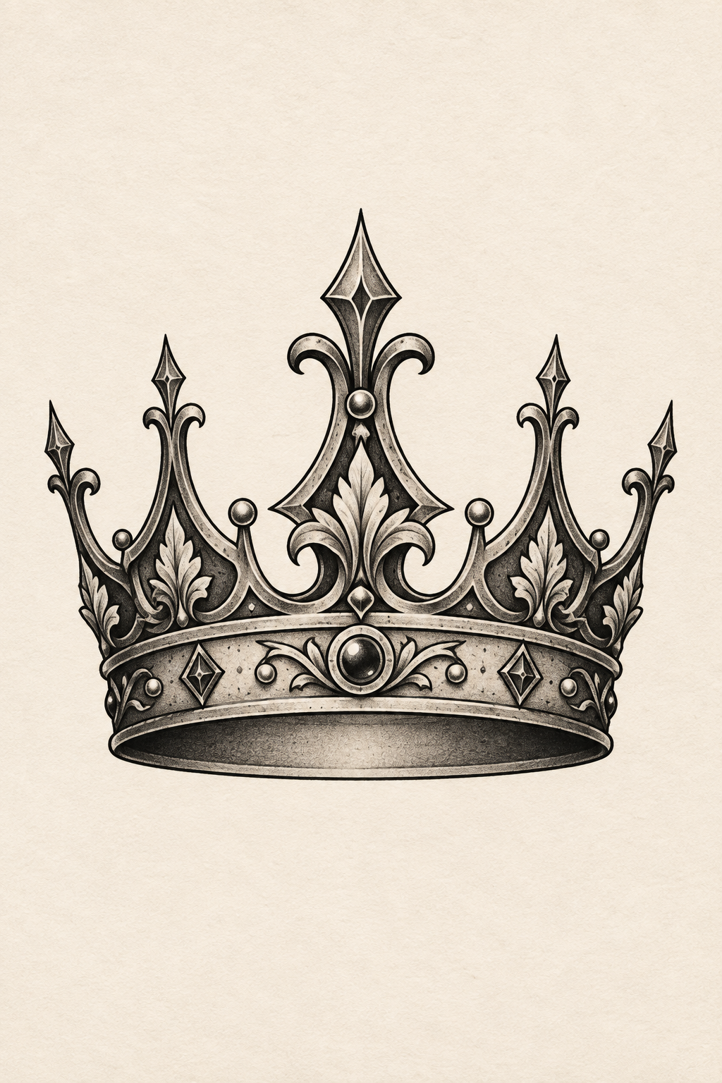 crown of thorns tattoos for men: Hand-sized crown symbol