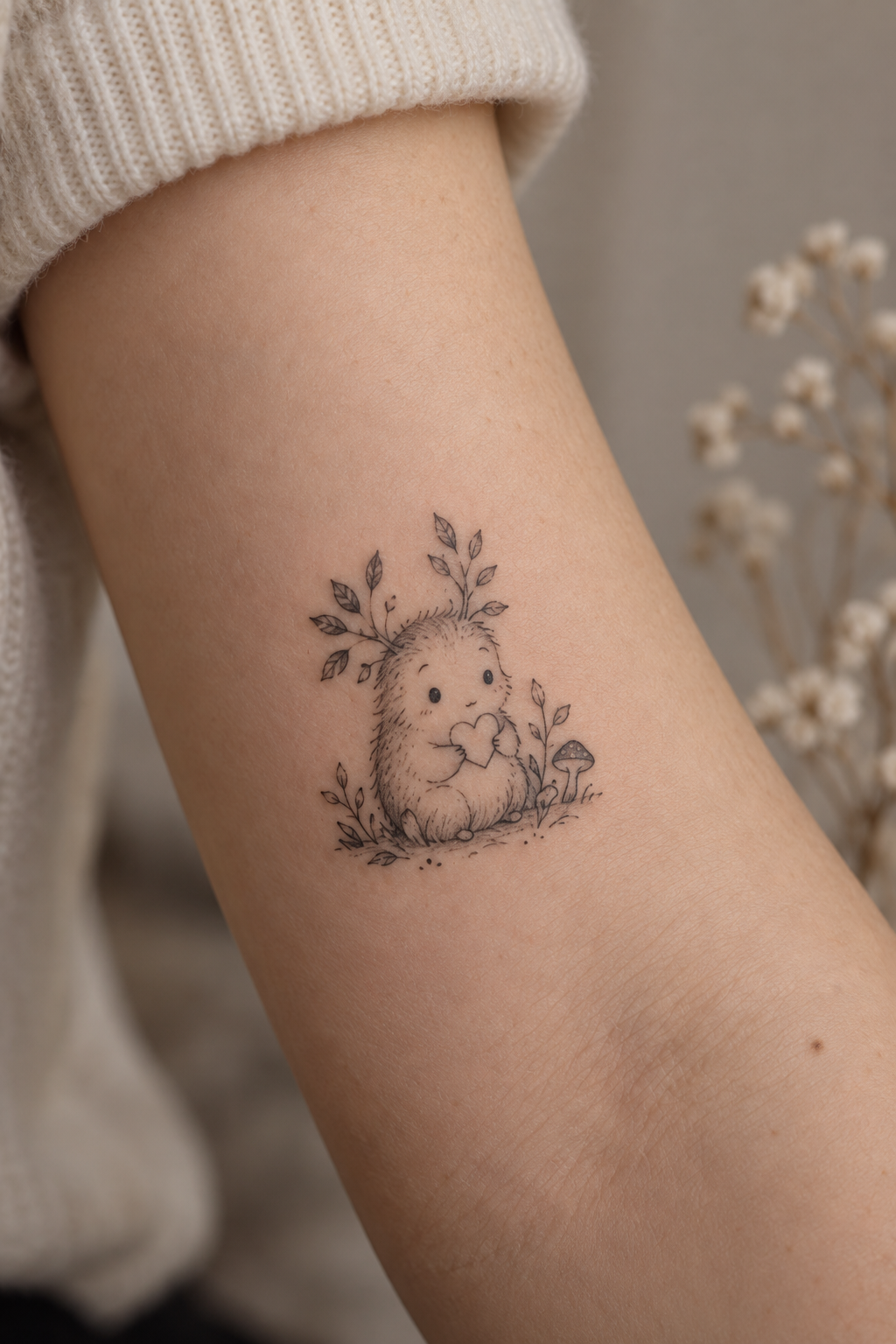 Kawaii Totoro small anime tattoo idea