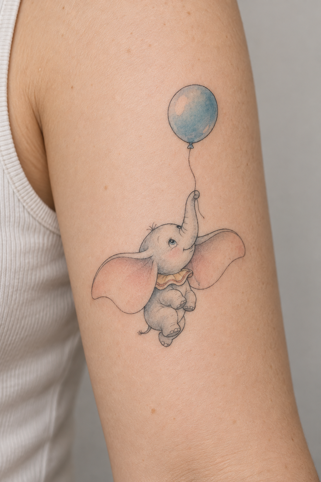 Dumbo with a Balloon small Disney tattoos idea