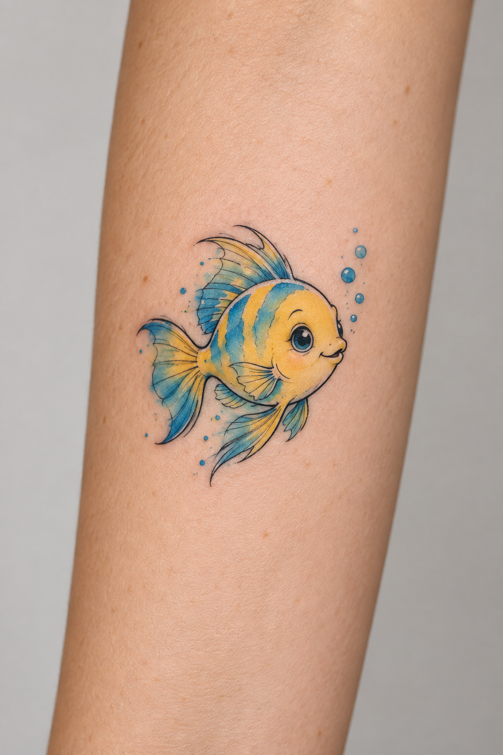 The Little Mermaid’s Flounder small Disney tattoos idea