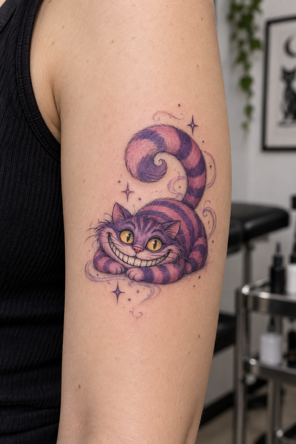 The Cheshire Cat small Disney tattoos idea