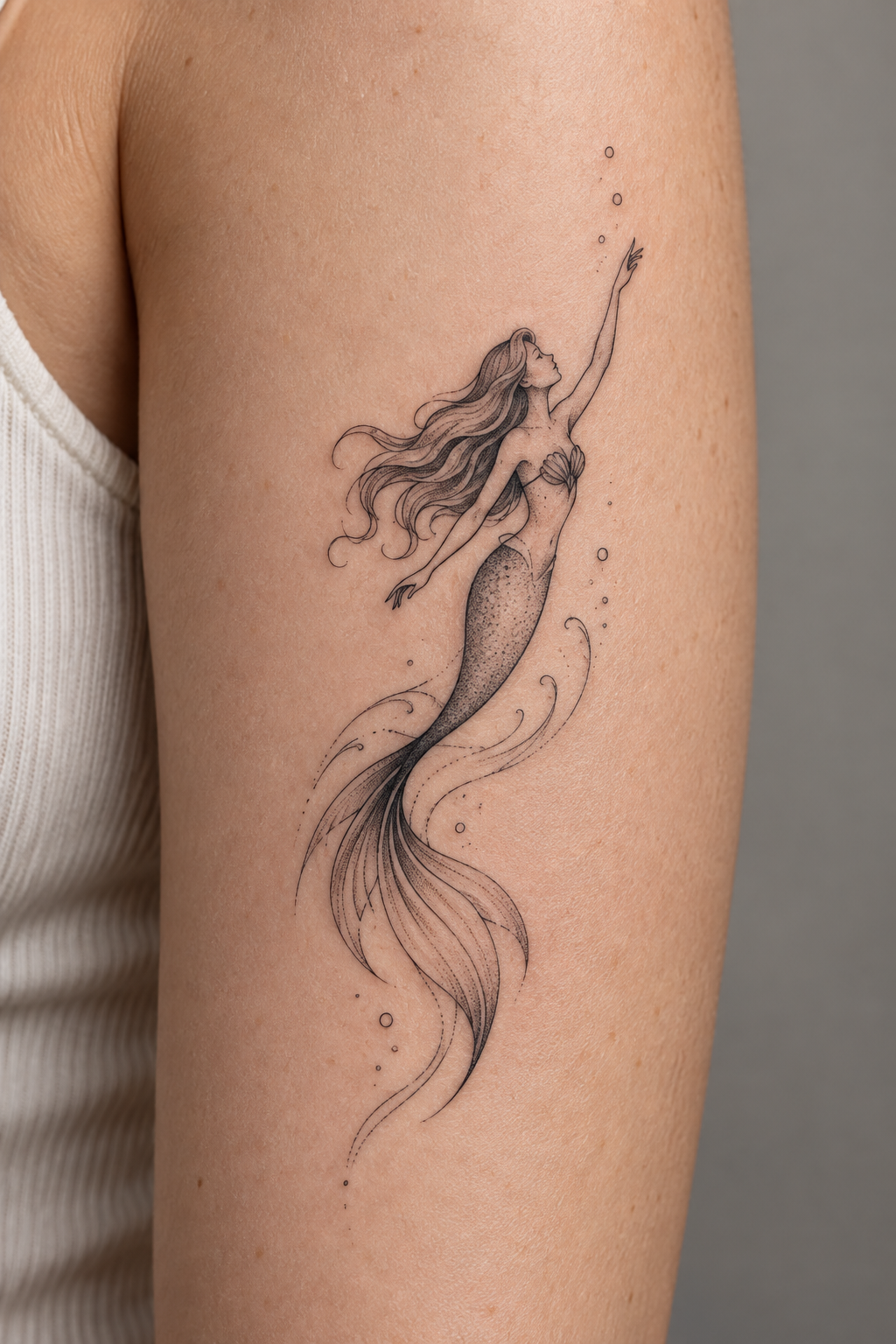 Ariel’s Silhouette small Disney tattoos idea
