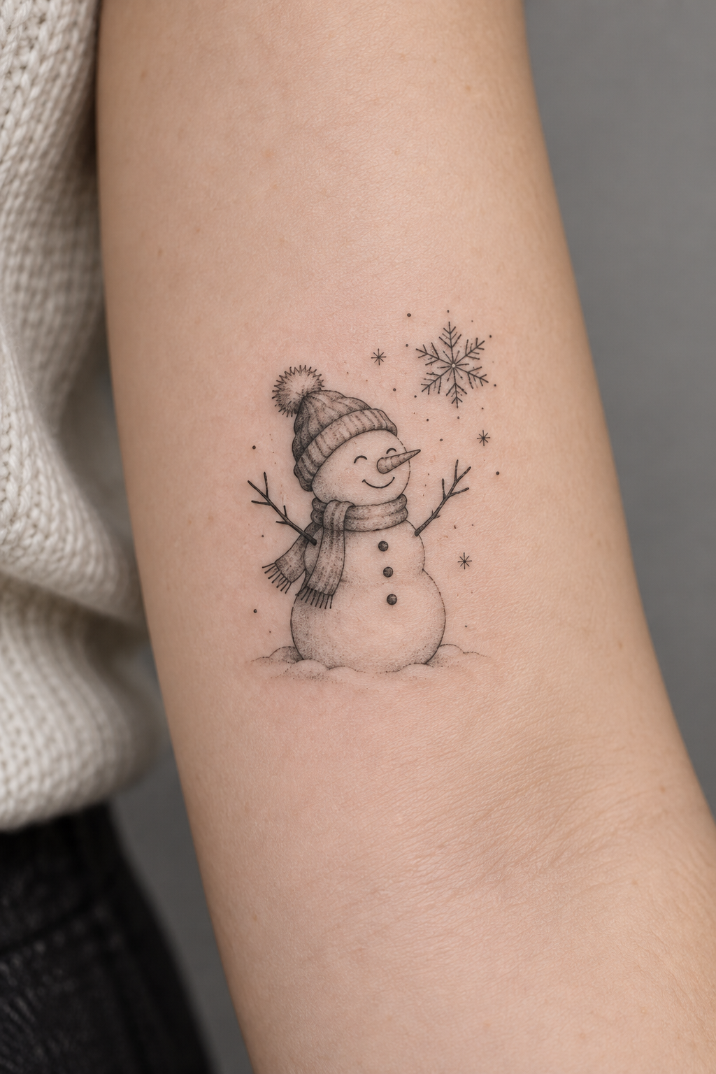 Olaf with a Snowflake small Disney tattoos idea