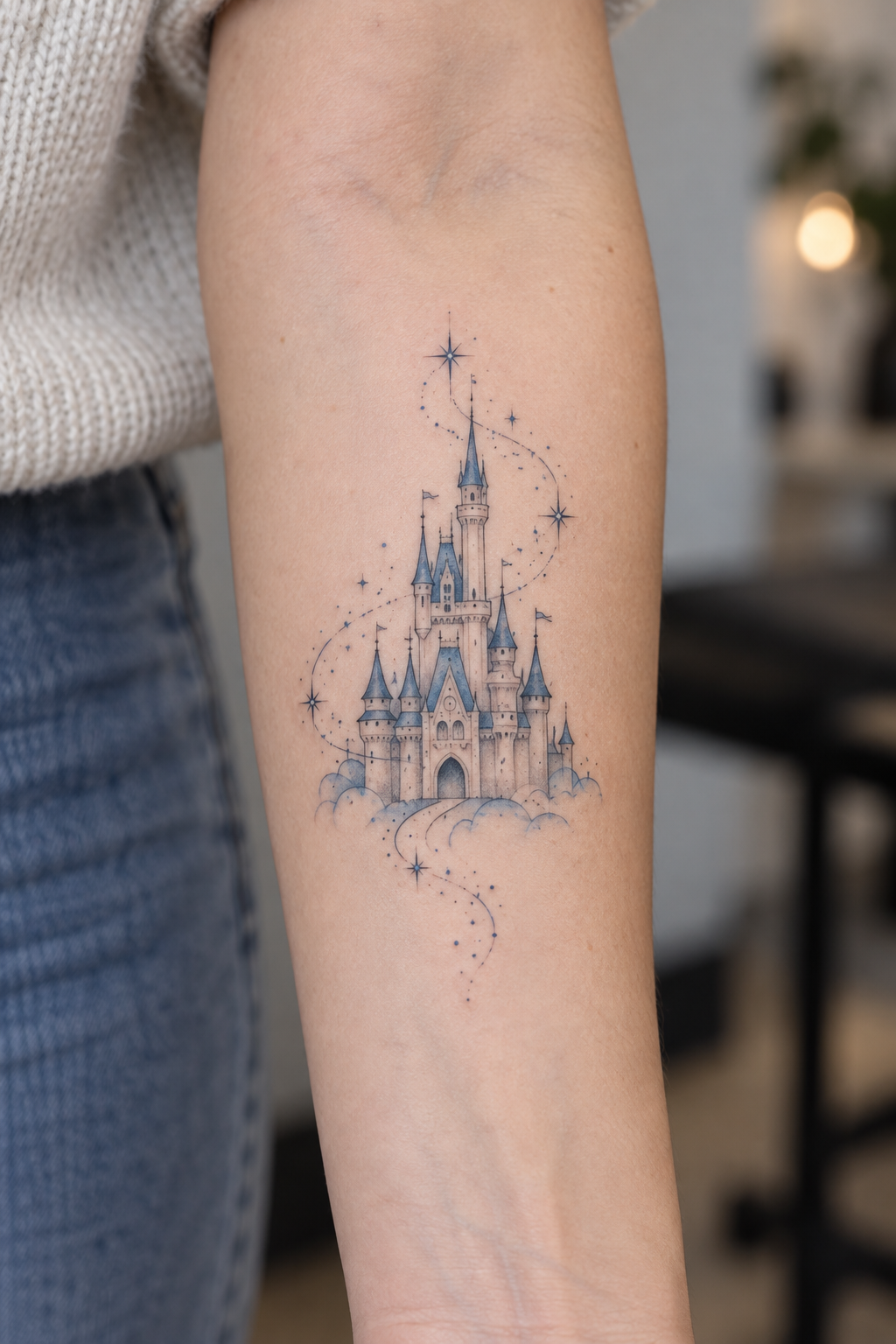 The Magic Kingdom Castle small Disney tattoos idea