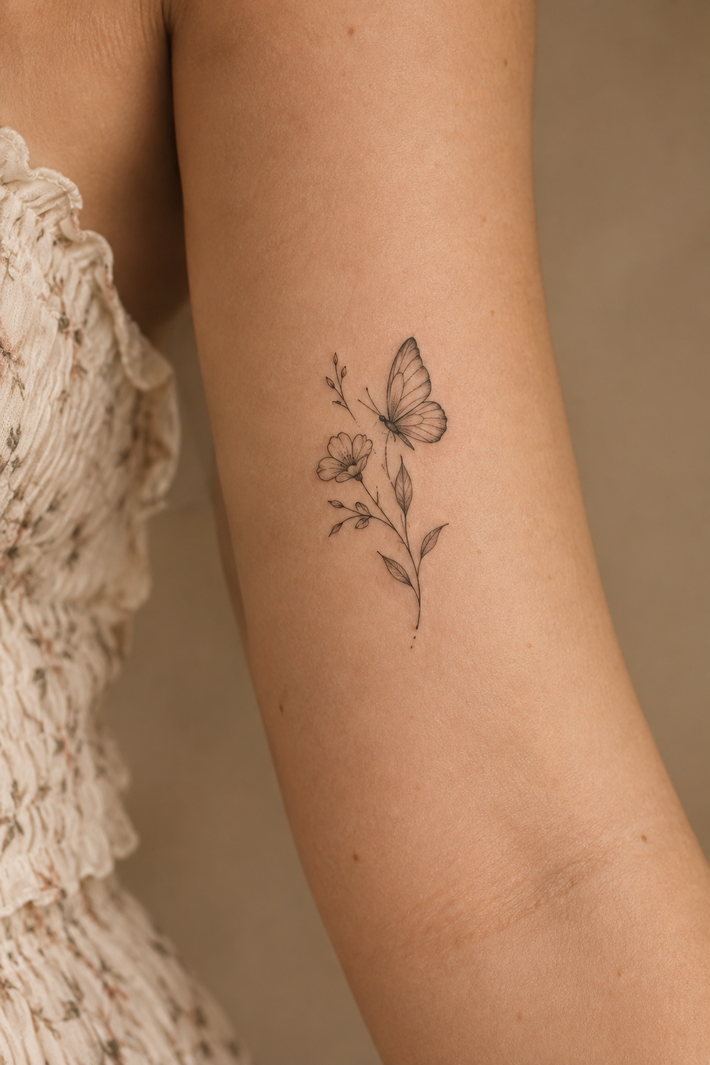 Dainty Floral Wreath small girly tattoo idea