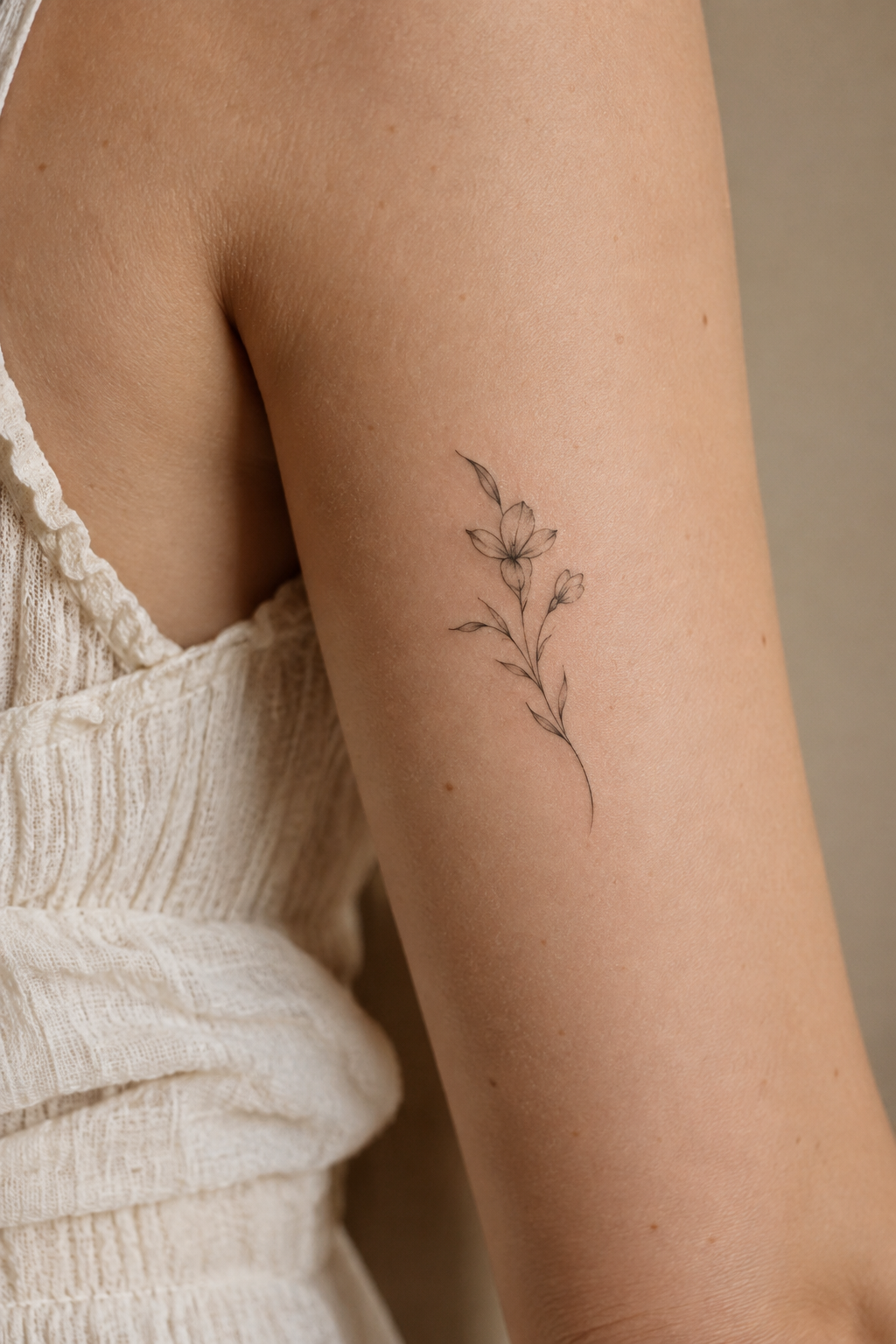 Watercolor Flowers small girly tattoo idea