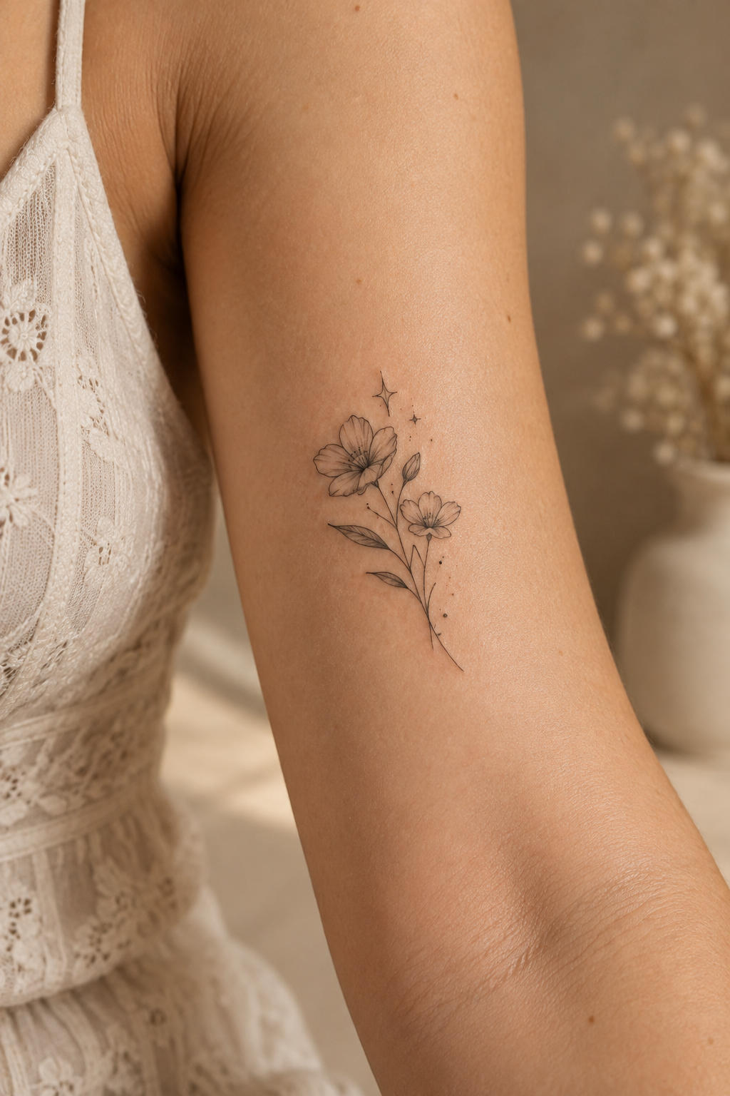 Minimalist Cat small girly tattoo idea