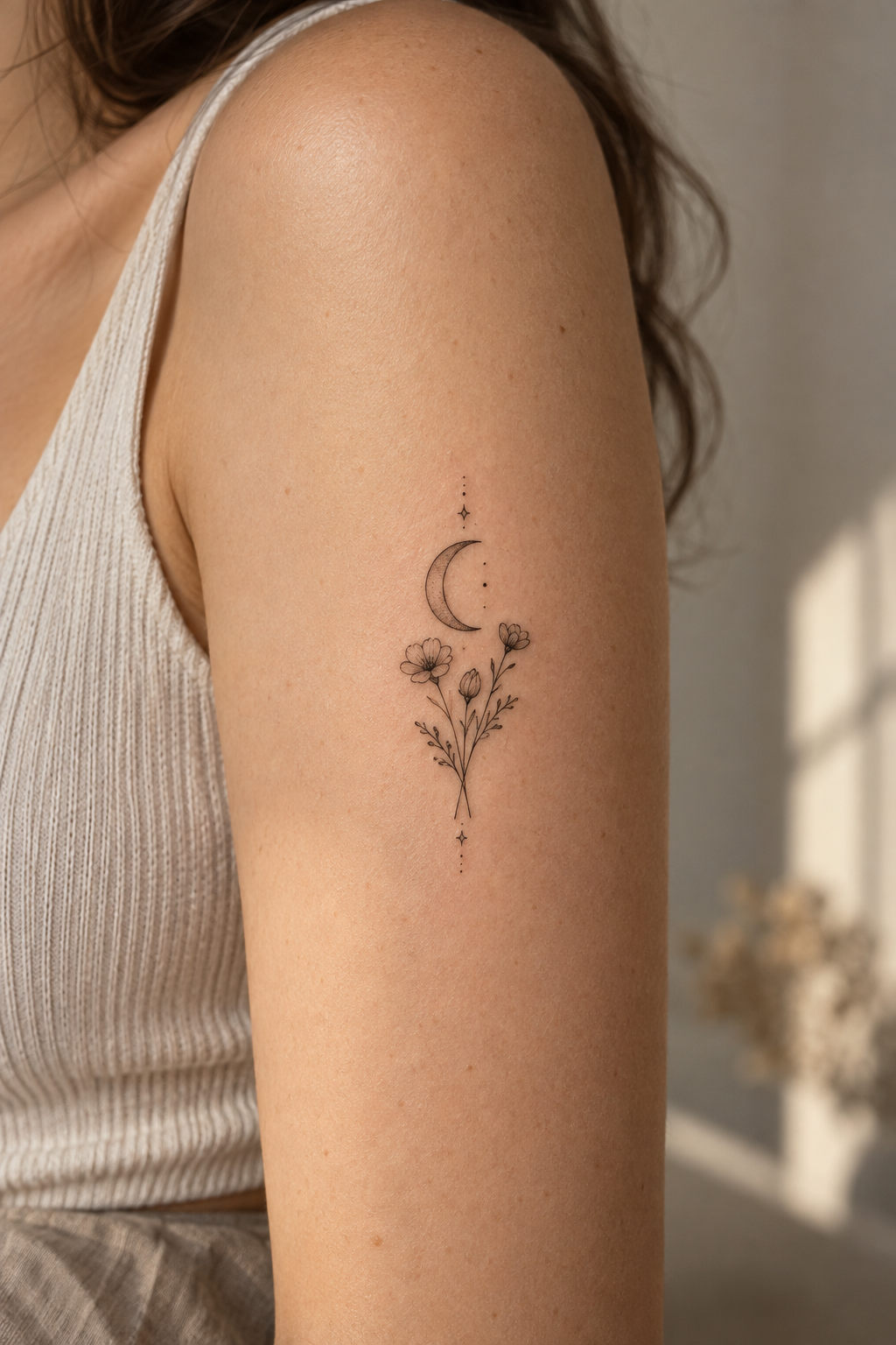 Minimalist Feather small girly tattoo idea