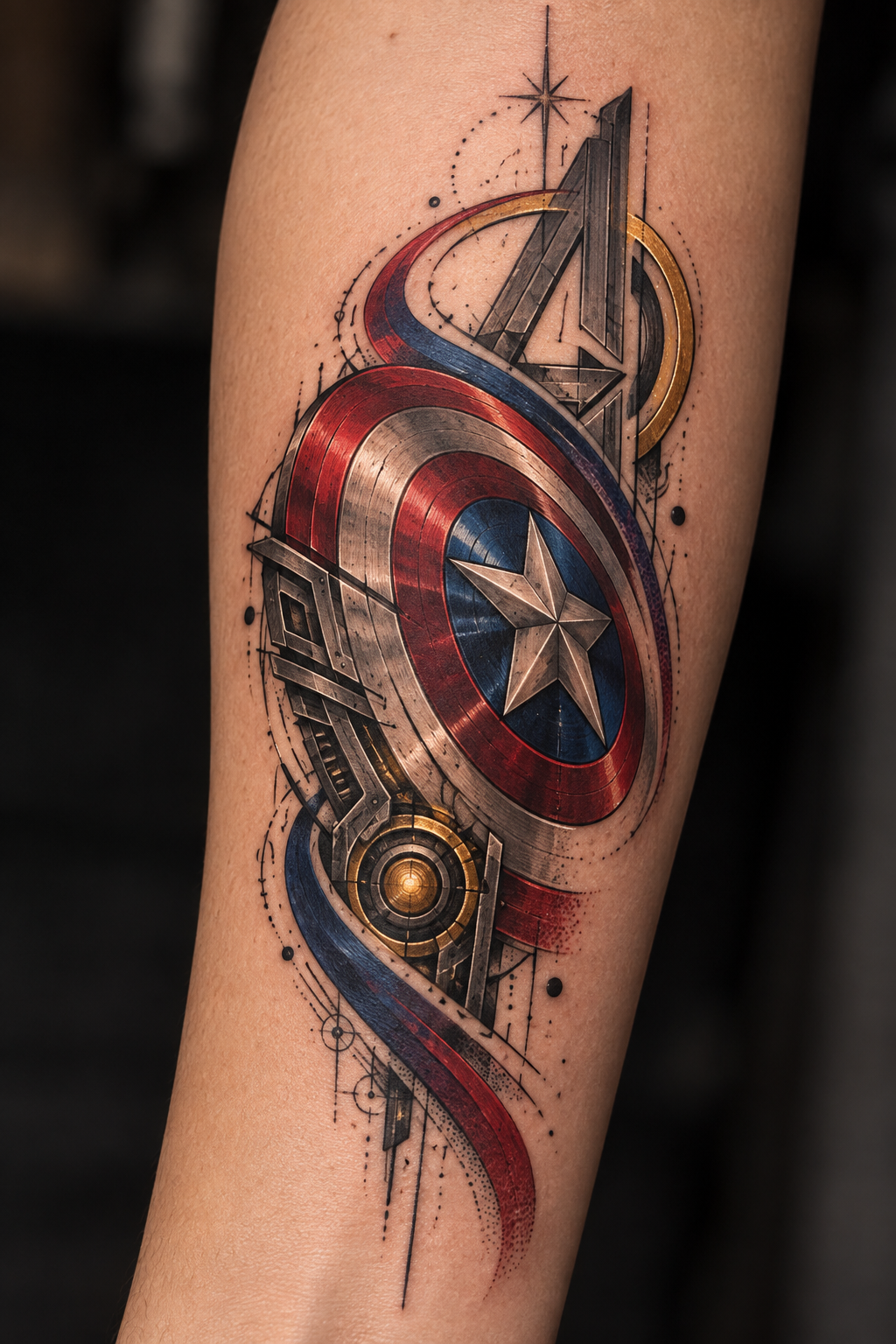 Avengers tattoo ideas: Patchwork Sleeve