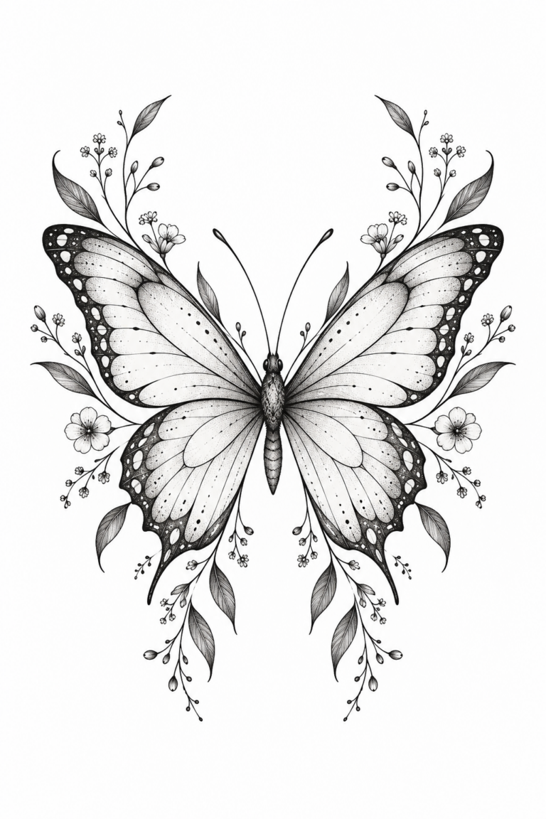 Butterfly tattoos for women in an elegant ink design