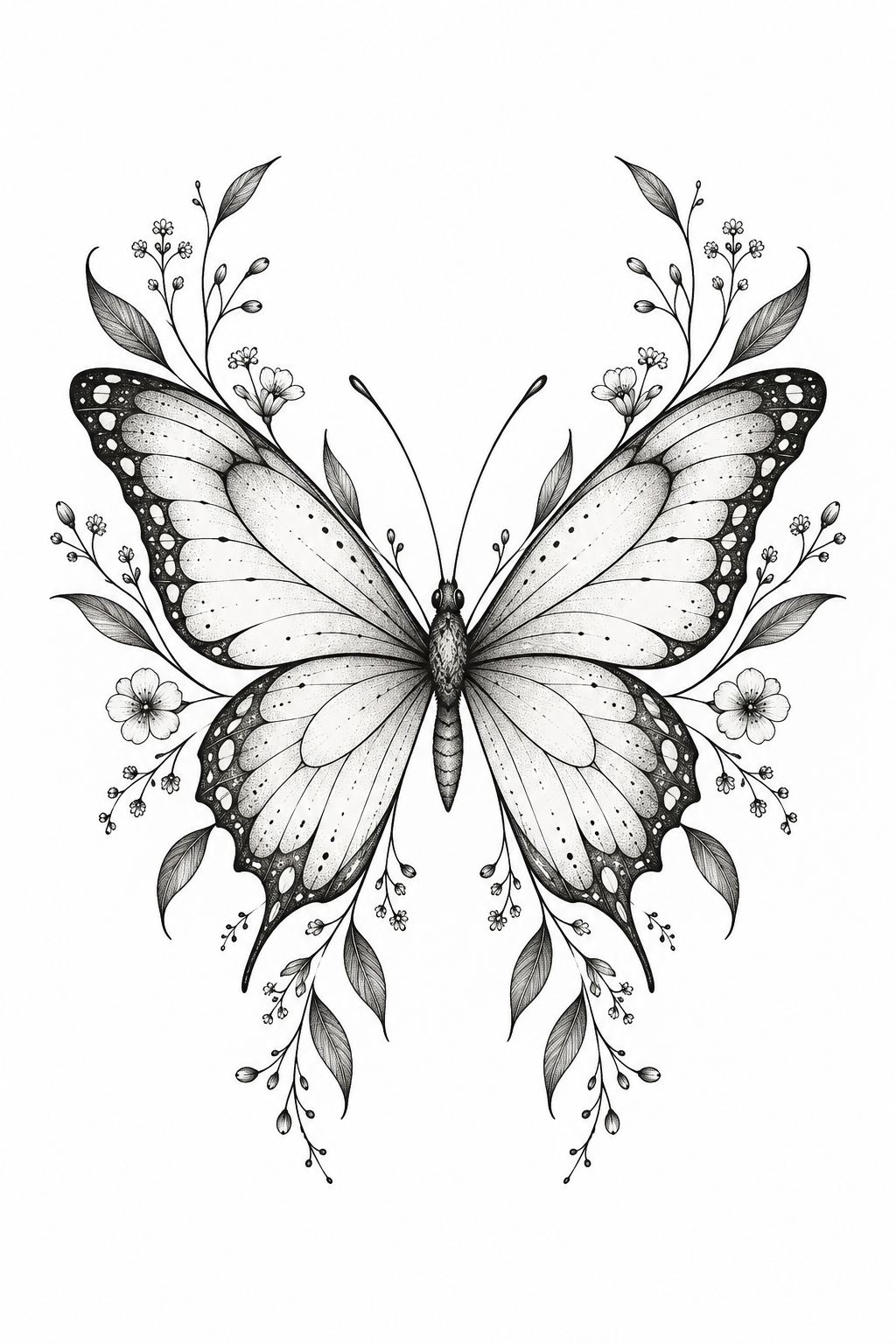 Butterfly tattoos for women in an elegant ink design