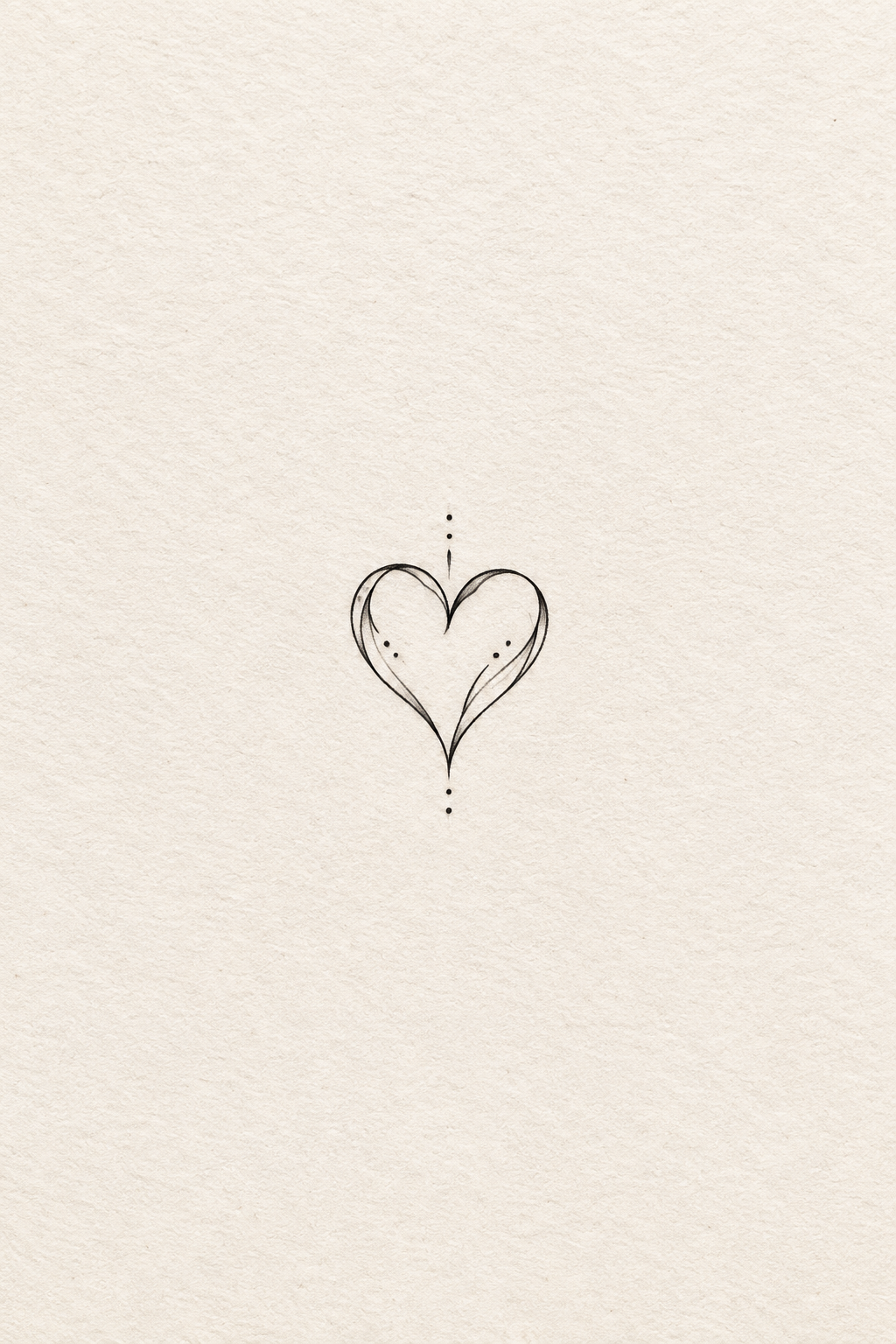 small black and white tattoos: Minimal heart concept