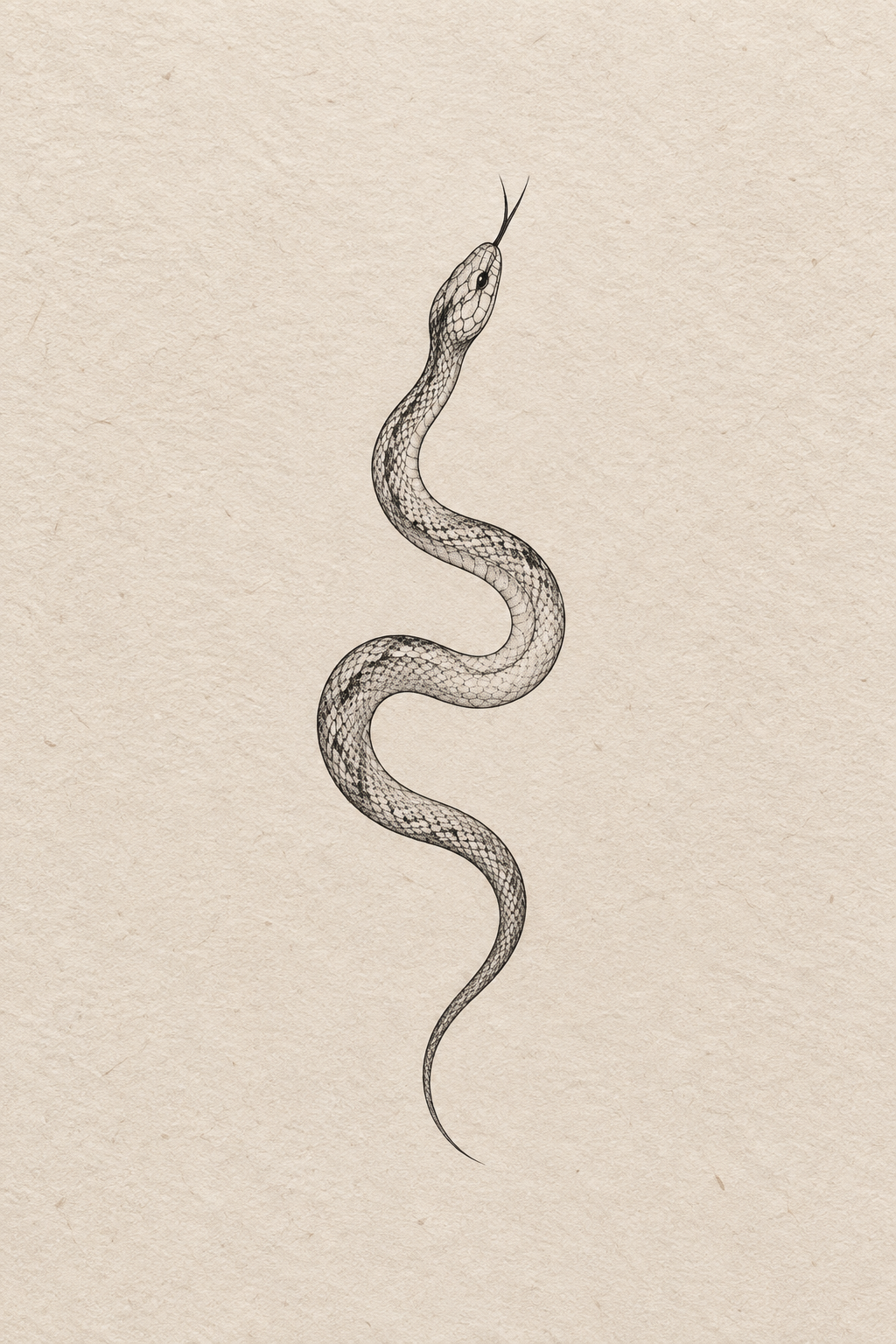 small black and white tattoos: Fine snake concept